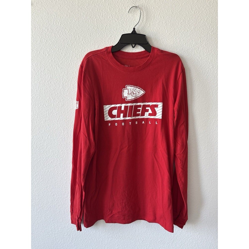 Nike Men's Dri-Fit NFL Kansas City Chiefs Red Long Sleeve Shirt Size Small